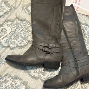 Elegant Gray Over the Knee Boots